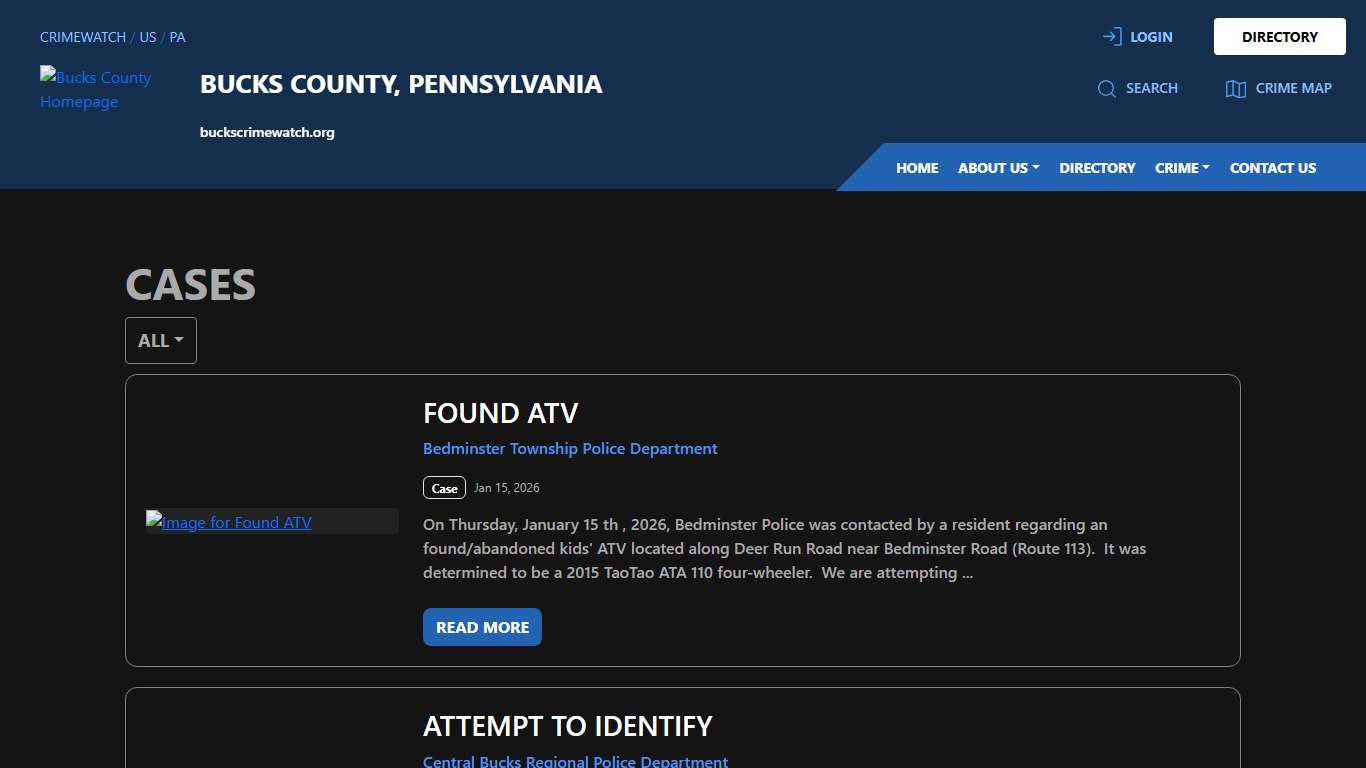Cases for Bucks County, Pennsylvania | CRIMEWATCH